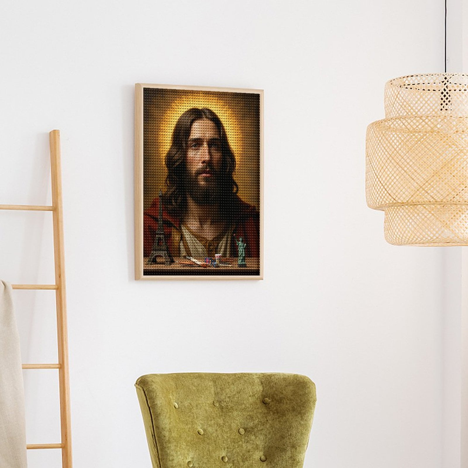 Diamond Art Kit for Adults, Bearded Man Miniature Replica Diamond Painting for Adults Beginners, 5D DIY Diamond Art Painting Kits, Colorful Diamond Painting Craft for Home Decor 12x16