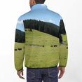 thumbnail image 3 of Bison Graze in Meadow Men's Stand Collar Sweater Long Sleeve Clothing Loose Fit Sports Sweater, 3 of 8