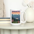 thumbnail image 3 of 15 fl oz Ceramic Mug, Snoqualmie Pass, Washington, Bear and Spring Flowers, Dishwasher & Microwave Safe, 3 of 5
