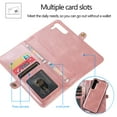 thumbnail image 6 of Feishell Magnetic Detachable Wallet Case for Samsung Galaxy A54 5G,with Wrist Strap,Premium PU Leather Magnetic Buckle Credit Card Slots & Cash Pocket Shockproof Phone Case for Women Men,Rosegold, 6 of 16