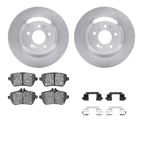 Dynamic Friction Company Rear Brake Rotors with 5000 Euro Ceramic Brake Pads includes Hardware 6612-63464