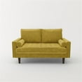 thumbnail image 3 of Home Square 3 Piece Set with Velvet Living Room Sofa and 2-Loveseat in Goldenrod, 3 of 15