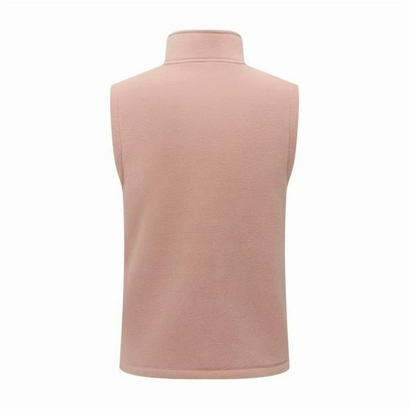 SELONE Vests for Men Zipper Hoodless Jacket with Pockets Short Sleeveless Tops Solid Warm Outerwear in Winter