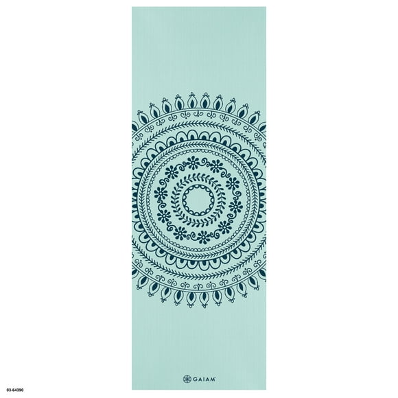 Gaiam 5mm Printed Yoga Mat, Mint Marrakesh, PVC