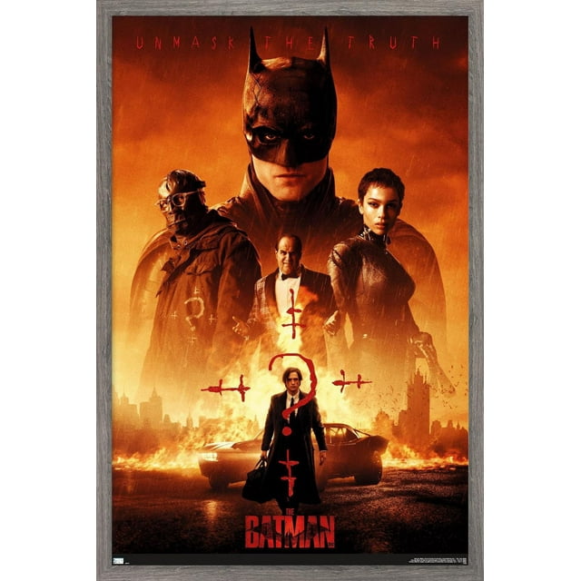 DC Comics Movie The Batman - One Sheet Wall Poster, 22.375" x 34" Framed