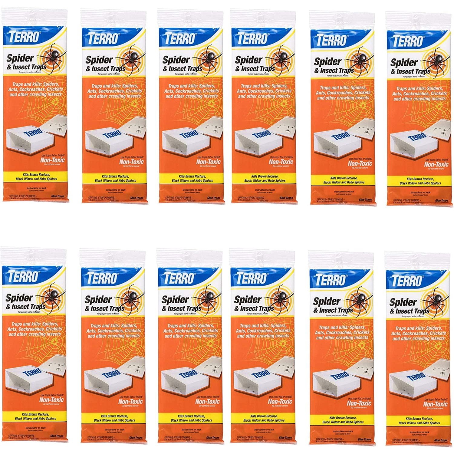 Terro Spider & Insect Trap T3206 - Trap, Indoor Use - 4 Count, 12 Pack