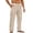 Earthy Yellow-30416aa, variant on Striped Men Linen Pants Summer Beach Baggy Wide Leg Mens Pants Casual Elastic Waist Harem Lounge Work Trousers with Pocket Red XXXL