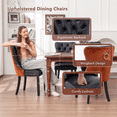 thumbnail image 4 of EHANCIS Modern Tufted PU Leather & Velvet Upholstered Dining Chairs, Set of 2, Kitchen Side Chairs with Nailhead Trim & Solid Wood Legs, Orange/Black, 4 of 10