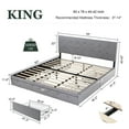 thumbnail image 7 of Amolife King Size Platform Bed Frame with Square-stitched Headboard and 4 Drawers, Light Gray, 7 of 7
