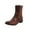 Brown, variant on Fesfesfes Platform Boots for Young Ladies Fashion Large Size Women Low Heeled Shoes Short Pointed Knight 11(46)