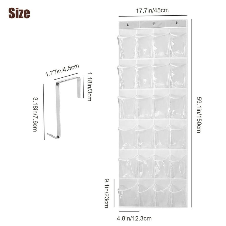 24 Grid Wall-mounted Shoes Organizer Rack Over Door Hanging Storage Holder  Rack Bedroom Closets Shoes