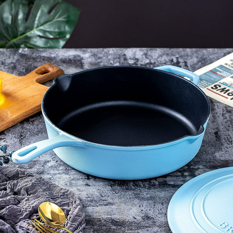 Enameled Silicone Oil Non-Stick Cast Iron 12 Inch Skillet Deep
