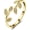 2-Yellow Gold Plated, variant on Olive Leaf Cubic Zirconia Open Adjustable Rings, 925 Sterling Silver Rings for Women, Simulated Diamond Cuff Finger Thumb Band Ring, Girls Womens Jewelry Gifts