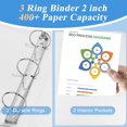2'' 3 Ring Binder, Standard 2inch Round Ring Binder Fit Letter Size