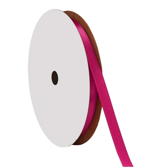 1/4" Wide Fuschia Double Faced Satin Ribbon - 100 Yards