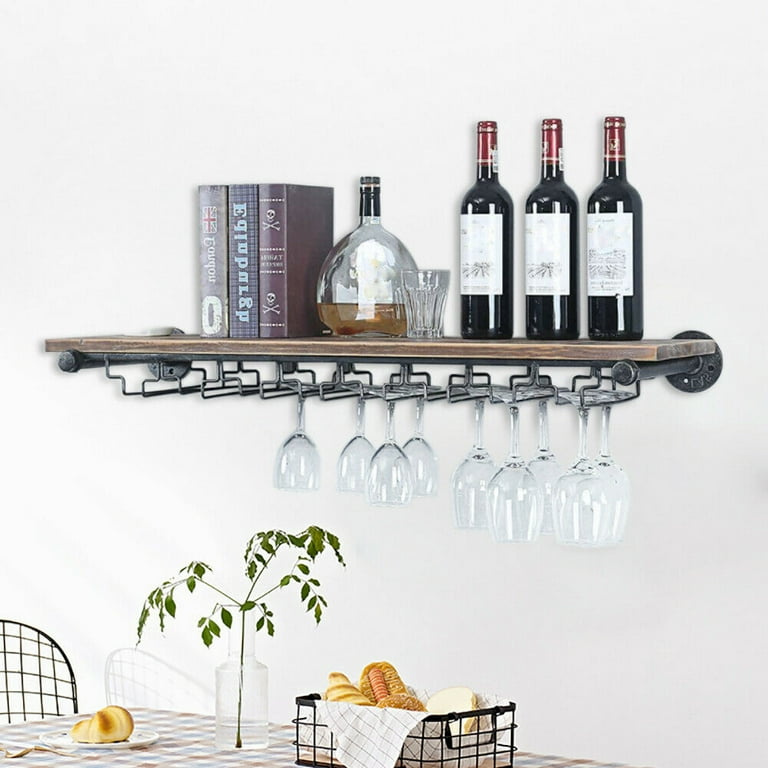 Wine glass holders for shelves sale