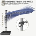 thumbnail image 6 of LAUSAINT HOME Outdoor Patio Umbrella with Base Included, 11 Feet Large Cantilever Windproof Offset Umbrella with 360-degree Rotation for Backyard, Pool, Lawn, Deck, Navy Blue, 6 of 9