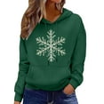 thumbnail image 2 of Christmas Sweatshirts for Women Women'S Hooded Hoody Long Sleeve Drawstring Print Oversized Fall Pocket Tops Hoodies for Women Green XL, 2 of 5