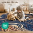 thumbnail image 4 of ODIKA 5'x7' Washable Area Rug Non-Slip, Chair-Friendly Front Door Vintage Fade Asymmetrical Swirl Contemporary Bedside for Dining Room, Under Table, Home Office, 4 of 7