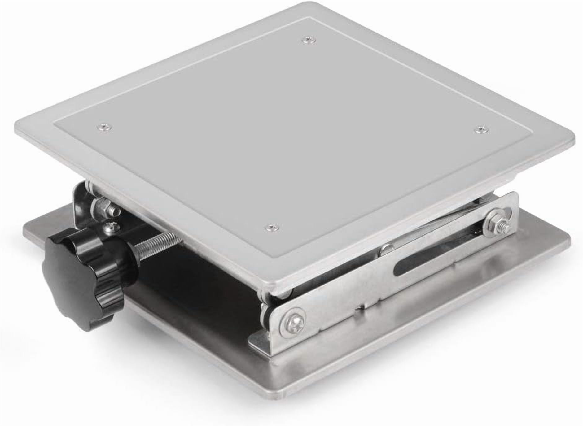 StonyLab Manual Laboratory Scissor Jack, Stainless Steel, 8"x8" Adjustable Lift Platform for Lab Equipment