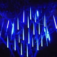 thumbnail image 1 of Luces LED de cadena de meteoritos, luces de carámbano románticas ultrabrillantes impermeables para fiesta, boda, árbol, hogar, patio, decoración al aire libre, azul, 1 of 7