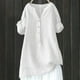 thumbnail image 3 of Blusa de manga larga con cuello en V y botones para mujer - Tops casuales elegantes y holgados de moda - Estampado, verano, trabajo y vacaciones, 3 of 3