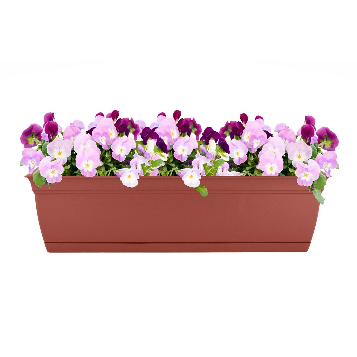 The HC Companies 30 Inch Eclipse Window Box with Removable Saucer, Terra Cotta
