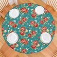 thumbnail image 2 of Round Fitted Tablecloth with Elastic Edges Fits 36"-44" Round Tables Pioneer Colorful Floral Waterproof Table Cover Washable Indoor and Outdoor for Party Kitchen Dinner Banquet Patio Picnic, 2 of 7