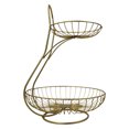 thumbnail image 2 of Contadores de de 2 Niveles de Alambre de Metal, Estante de Pan Moderno, Cesta Redonda de , Cuenco para Comedor, Resta oro Baoblaze canasta de frutas de encimera, 2 of 8