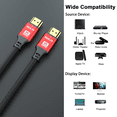 thumbnail image 4 of Jorenca 15ft HDMI to HDMI Cable, 4K High Speed HD Shielded Cord Connectors for UHD TV Monitor Laptop Xbox PS4/PS5 Ect, 4 of 7