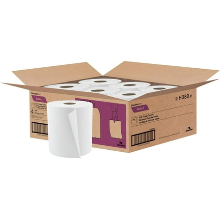 ZLGP Select Roll Paper Towels, 1-Ply, 7.9" x 800 ft, White, 6 Rolls/Carton
