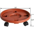 thumbnail image 2 of LoleeQiu 13-Inch Red Plant Caddy with Four Lockable Wheels 1 Count, 2 of 6