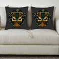 thumbnail image 3 of Set of 2 18x18in Throw Pillow Covers - Art Nouveau Floral & Geometric Design Vibrant Colors on Dark Background Perfect for Couch & Bed, 3 of 8