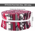 thumbnail image 4 of Soimoi 40Pcs Check & Tartan Print Cotton Precut Fabrics For Quilting Craft Strips 2.5x42inches Jelly Roll - Magenta & Black, 4 of 4