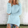 thumbnail image 3 of HCURIBAD Clearance! Long Sleeve Shirts for Women, Womens Fashionable Long Sleeve Pullovers Loose Fuzzy Jumper Sweater, Womens Tops, Sweaters for Women, 3 of 8