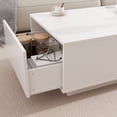 thumbnail image 3 of DIYART White High Glossy Coffee Table, led Coffee Table with 2 Drawers, Modern Coffee Table for Living Room, Coffee Table with LED, 3 of 8