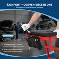 thumbnail image 5 of Litake Top Automotive Creeper, 400LBS Capacity Adjustable Mechanic Creeper (49.2"-68.9") with Locking Wheels & Tool Pouch, High Top Car Creeper for Truck, SUV, Garage Repair, 5 of 6