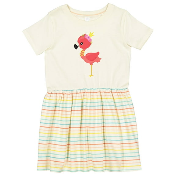 Inktastic Princess Flamingo, Crown, Cute Flamingo, Flowers Girls Toddler Dress