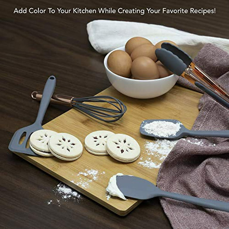 Cook with Color Mini Silicone Kitchen Utensils Set, Whisk, Tongs, Spatula,  Spoonula, Turner 