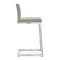 thumbnail image 4 of TOV Furniture Parma Light Grey Vegan Leather Counter Stool with Silver Legs - Set of 2, 4 of 9
