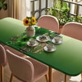thumbnail image 3 of St. Patrick's Day Table Cloths for 8 Foot Rectangle Tables, Ombre Green Shamrock Gold Lucky Love Spring Patio Waterproof Elastic Fitted Tablecloths, Washable Rectangular Table Cover for Camping, 3 of 8