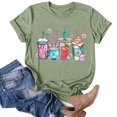 thumbnail image 4 of YDLCAFD Hauts à Nouer pour Femmes Blouse Décontractée pour Femmes Chemises Imprimées pour Pâques Col Rond Manches Courtes Tee Tops Tunique Bleu Marine Débardeurs Mignons pour Femmes, 4 of 4