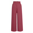 thumbnail image 5 of Tittly Wide Leg Pants Woman Baggy Pants Linen Pants Women Summer Wide Leg Pants Drawstring Elastic Waist Pants High Waisted Pants Casual Beach Trousers Comfy Pants Women Sweatpants Women Wine M, 5 of 5