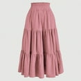 thumbnail image 4 of Abomasnow Maxi Skirts for Women Summer Drawstring Elastic Waist Tiered Long Skirt with Pockets, 4 of 4