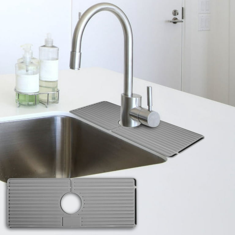 Pompotops Kitchen Sink Splash Guard, Faucet Drainage Pad, Kitchen Sink  Faucet Pad, Suitable For Kitchen And Bathroom, Gray 