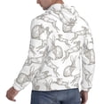 thumbnail image 6 of Pofeuu Hand Drawn Rabbit Print Mens Casual Hooded Collar Drawstring Hoodies Pullover Sweatshirts Casual Long Sleeve Shirts-Large, 6 of 7