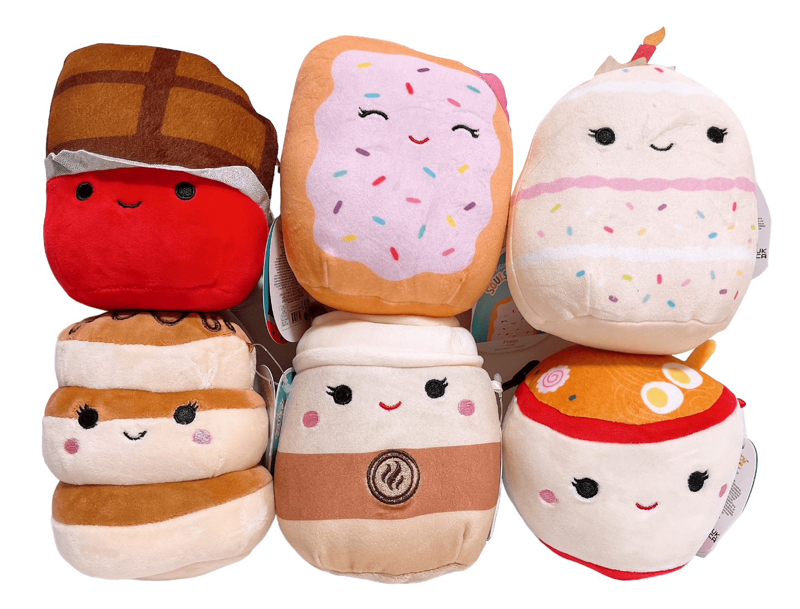 Squishmallows Snack A Squad Ramen Chocolate Bar Pancake Cake Pastry