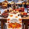 thumbnail image 5 of SLYNSHome Fall Pumpkin Table Runner, 33x183 cm Harvest Leaf Print Table Flag, Thanksgiving Holiday Cloth for Dining Table Kitchen Home Decor, 5 of 6