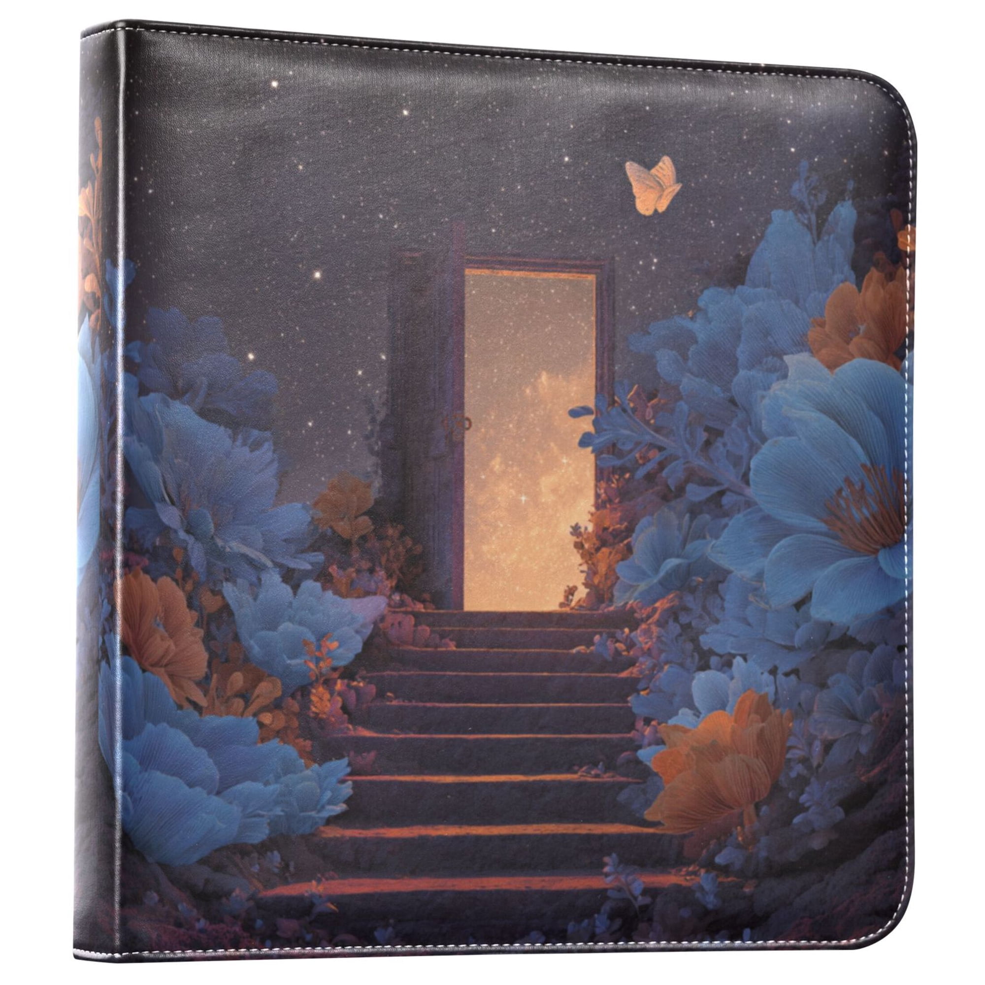 Photo Album Leather Photo Album Bookshelf Photo Albums Scrapbooking Albums Durable and Fashionable Wooden Door Dream World Open