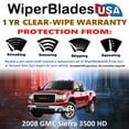 thumbnail image 2 of 2008 GMC Sierra 3500 HD Beam Wiper Blades Wipers w/1yr Warranty (Set of 2) (WiperBladesUSA), 2 of 5